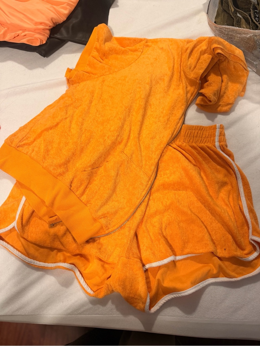 Orange Pajama Short Set - Soft Terry Sleepwear